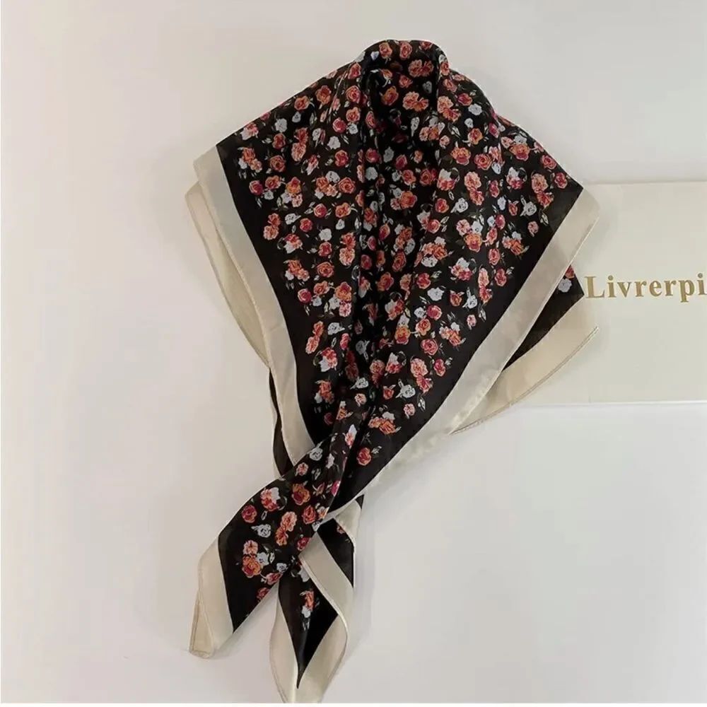 Black Rose Silky Scarf 